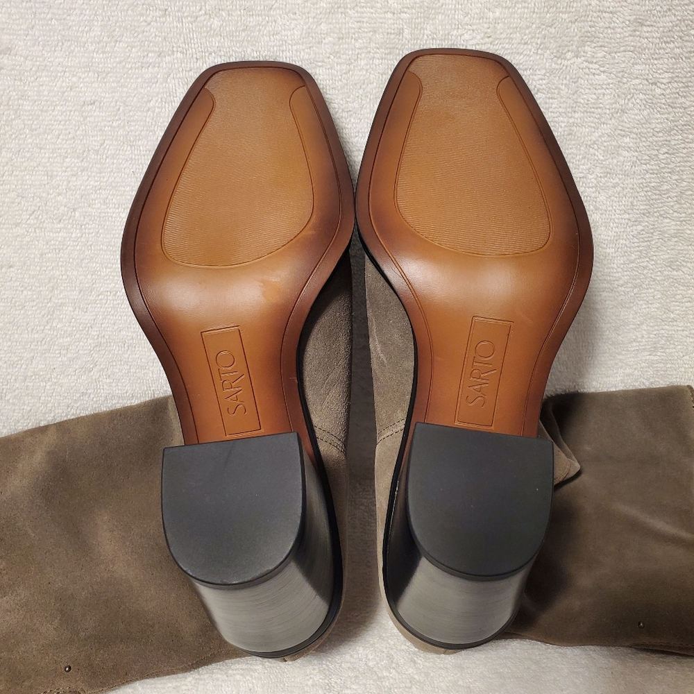 Franco Sarto Womens Vance Suede Square Toe Mid-Calf Boots - Picture 6 of 10